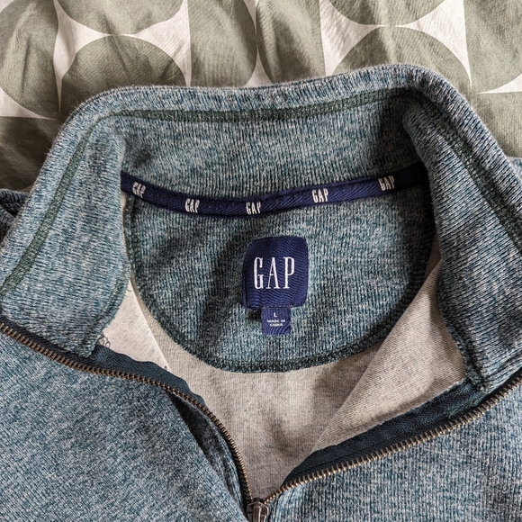 Gap Half-Zip Pullover Blue/Green Men's Large - Picture 3 of 13